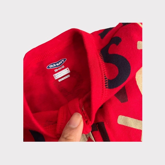 Old Navy Alphabets Red Footed Sleeper - Picture 4 of 5